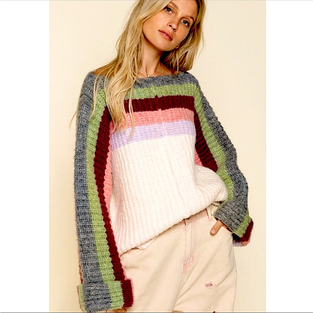 POL Chunky Knit Wide Sleeve Sweater - Picture 4 of 6